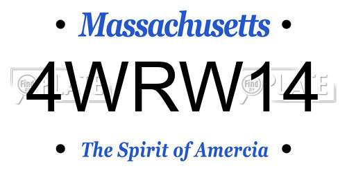 4WRW14 Massachusetts License Plate