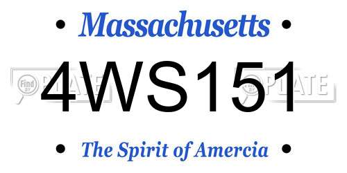 4WS151 Massachusetts License Plate