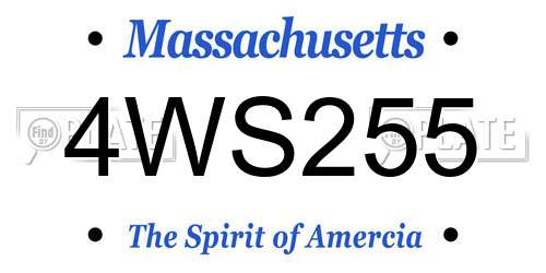 4WS255 Massachusetts License Plate