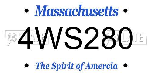 4WS280 Massachusetts License Plate