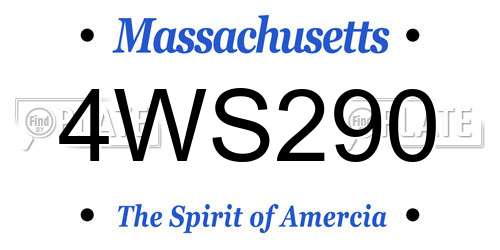 4WS290 Massachusetts License Plate