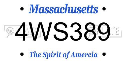 4WS389 Massachusetts License Plate