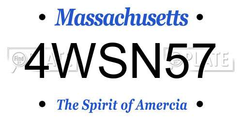 4WSN57 Massachusetts License Plate