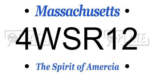 4WSR12 Massachusetts License Plate