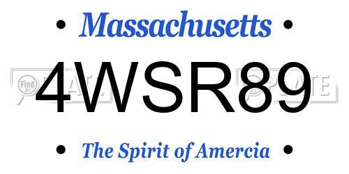 4WSR89 Massachusetts License Plate