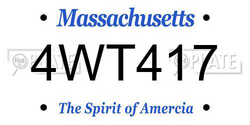 4WT417 Massachusetts License Plate