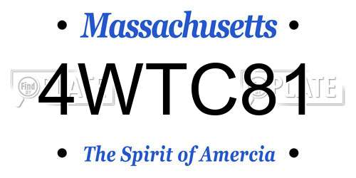 4WTC81 Massachusetts License Plate
