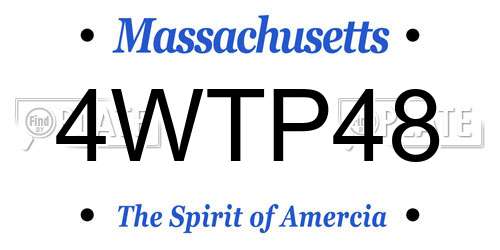 4WTP48 Massachusetts License Plate