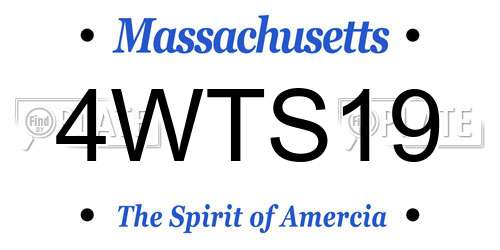 4WTS19 Massachusetts License Plate
