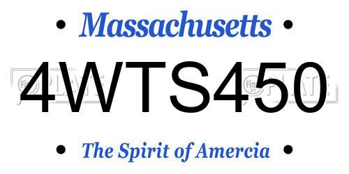 4WTS450 Massachusetts License Plate