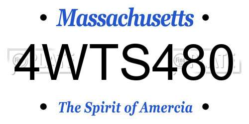 4WTS480 Massachusetts License Plate