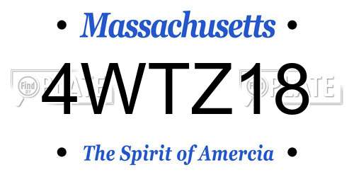 4WTZ18 Massachusetts License Plate