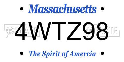 4WTZ98 Massachusetts License Plate
