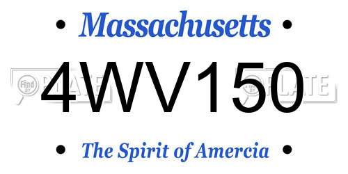 4WV150 Massachusetts License Plate