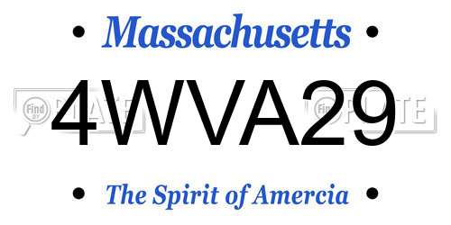 4WVA29 Massachusetts License Plate
