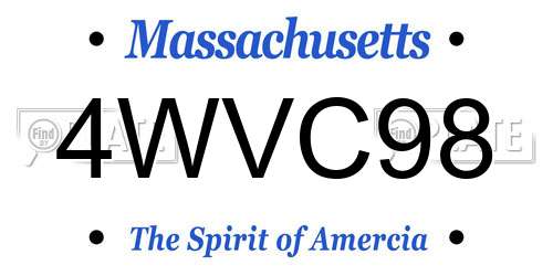 4WVC98 Massachusetts License Plate