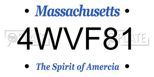4WVF81 Massachusetts License Plate