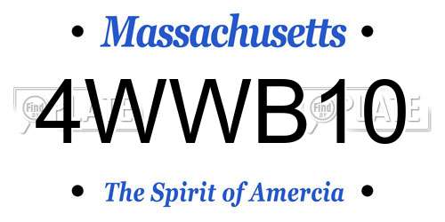 4WWB10 Massachusetts License Plate