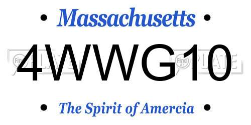 4WWG10 Massachusetts License Plate