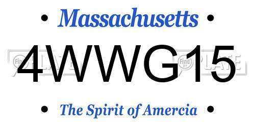 4WWG15 Massachusetts License Plate