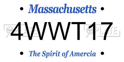 4WWT17 Massachusetts License Plate