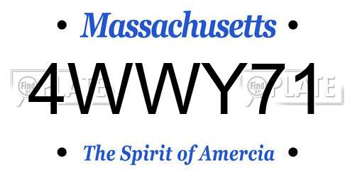 4WWY71 Massachusetts License Plate