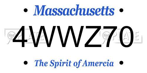 4WWZ70 Massachusetts License Plate
