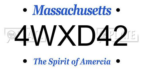 4WXD42 Massachusetts License Plate