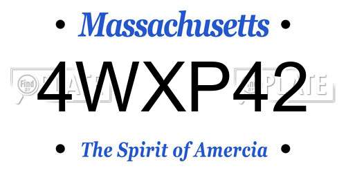 4WXP42 Massachusetts License Plate