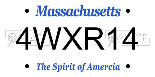 4WXR14 Massachusetts License Plate