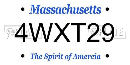 4WXT29 Massachusetts License Plate