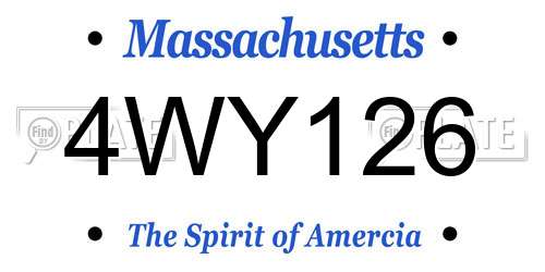 4WY126 Massachusetts License Plate