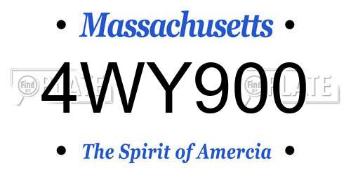4WY900 Massachusetts License Plate
