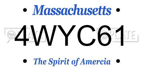4WYC61 Massachusetts License Plate