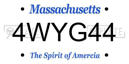 4WYG44 Massachusetts License Plate