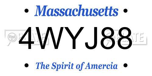 4WYJ88 Massachusetts License Plate