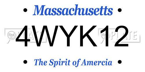 4WYK12 Massachusetts License Plate