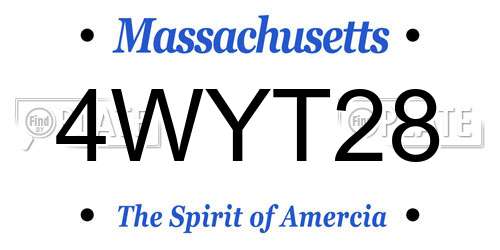 4WYT28 Massachusetts License Plate