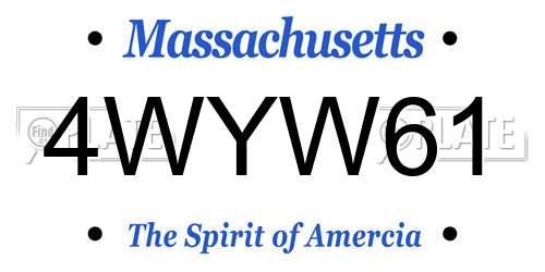 4WYW61 Massachusetts License Plate