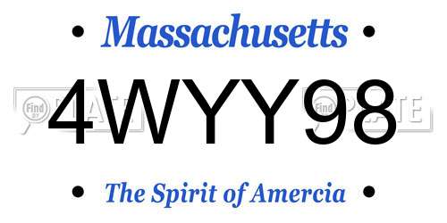 4WYY98 Massachusetts License Plate