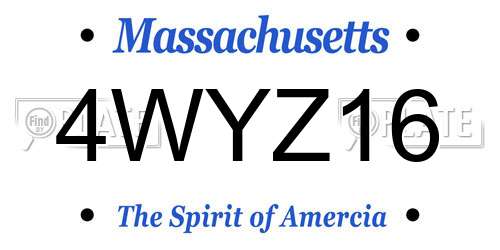 4WYZ16 Massachusetts License Plate