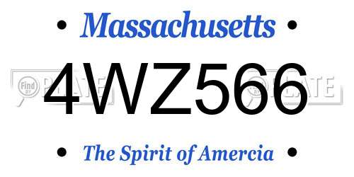 4WZ566 Massachusetts License Plate