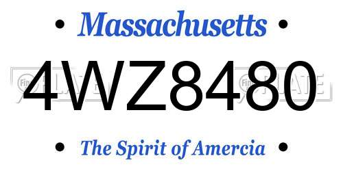 4WZ8480 Massachusetts License Plate