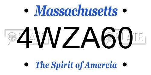 4WZA60 Massachusetts License Plate
