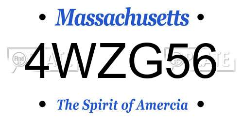 4WZG56 Massachusetts License Plate