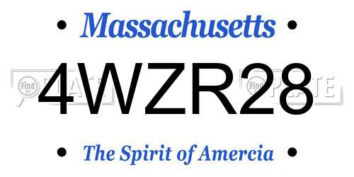 4WZR28 Massachusetts License Plate