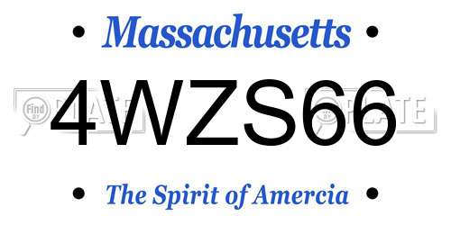 4WZS66 Massachusetts License Plate