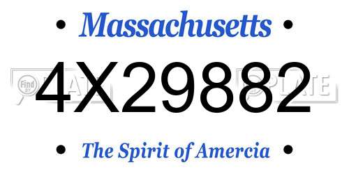 4X29882 Massachusetts License Plate