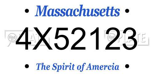 4X52123 Massachusetts License Plate