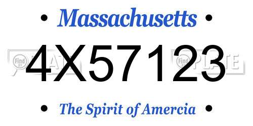 4X57123 Massachusetts License Plate
